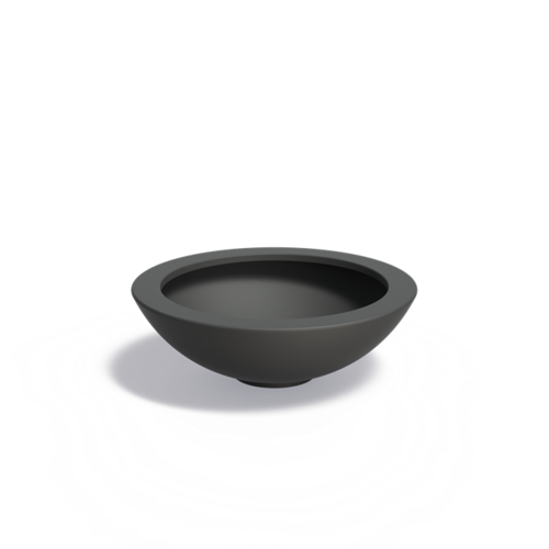 Adezz Polyester plantenbak Ceder  Ø120x40 cm | Antraciet zwart