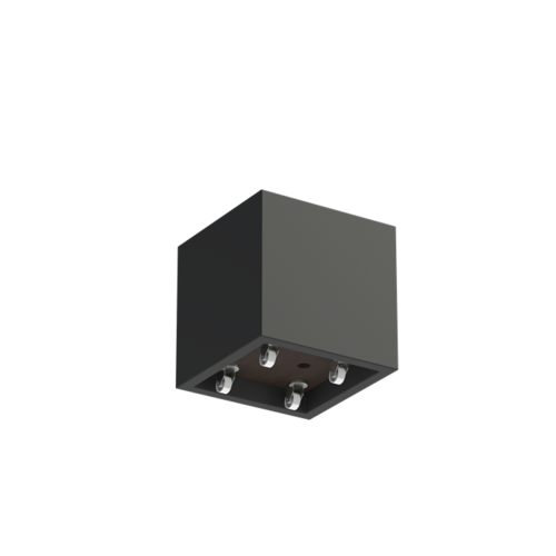 Adezz Polyester plantenbak Carrez 60x60x60 cm | Antraciet-zwart | met wielen