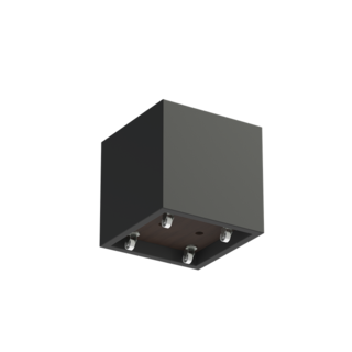 Adezz Polyester plantenbak Carrez 70x70x70 cm | Antraciet-zwart | met wielen