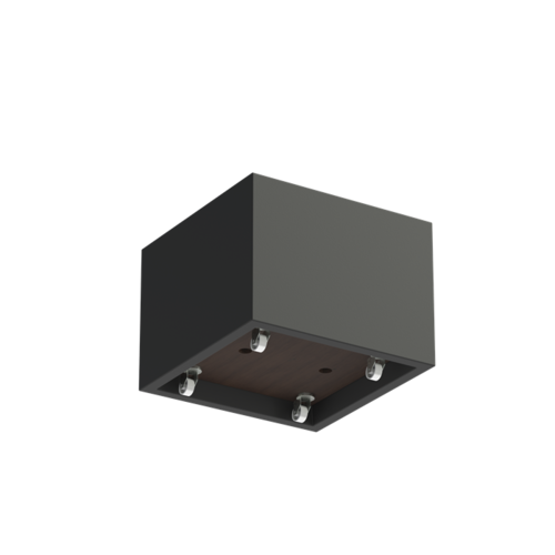 Adezz Polyester plantenbak Carrez 80x80x60 cm | Antraciet-zwart | met wielen