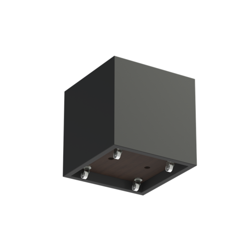 Adezz Polyester plantenbak Carrez 80x80x80 cm | Antraciet-zwart | met wielen