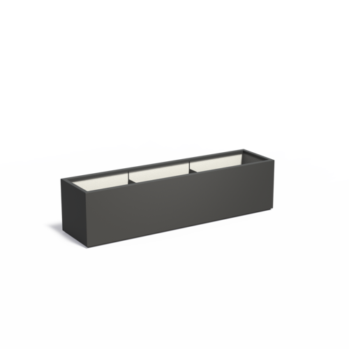 Adezz Polyester plantenbak Carrez 200x50x50 | Antraciet-zwart