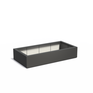 Adezz Polyester plantenbak Carrez 200x100x40 cm | Antraciet-zwart