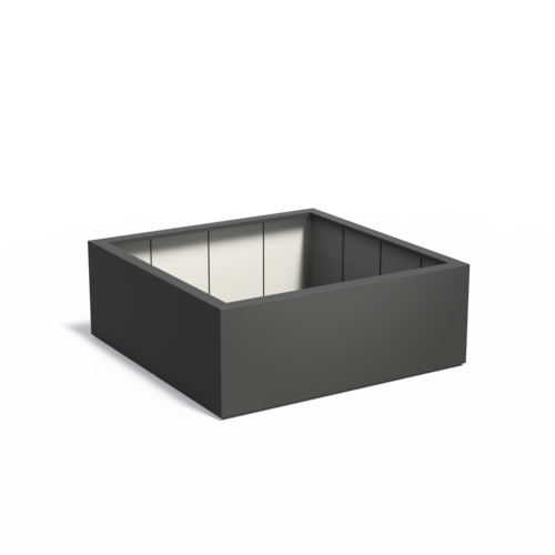 Adezz Polyester plantenbak Carrez  160x160x60 cm | Antraciet-zwart