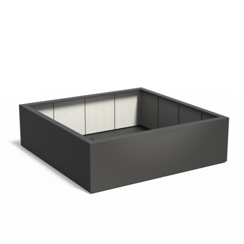 Adezz Polyester plantenbak Carrez 200x200x60 cm | Antraciet-zwart