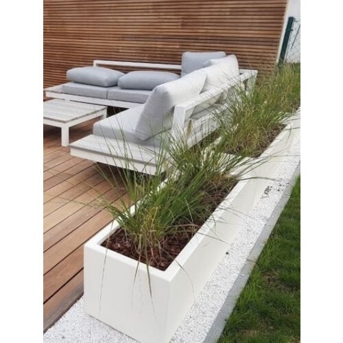 Adezz Polyester plantenbak Carrez 120x40x40 cm | Wit