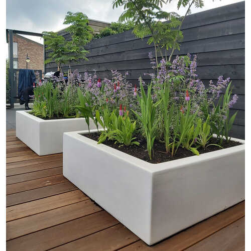 Adezz Polyester plantenbak Carrez 120x50x60 cm | Antraciet-zwart