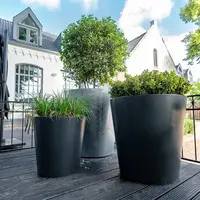 Adezz Polyester plantenbak Conic Ø95x70 cm | Antraciet zwart