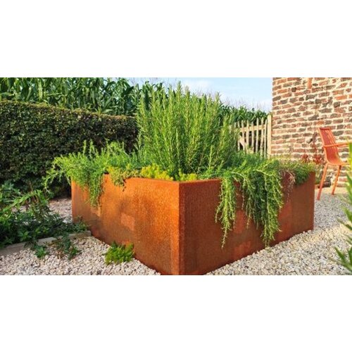 Adezz Vierkante cortenstalen plantenbak 40x40x40cm