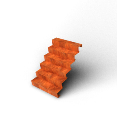 Geroba Trap cortenstaal 6 tredes 102 cm hoog