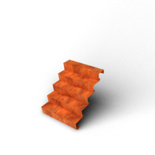 Geroba Trap cortenstaal 5 tredes 85 cm hoog