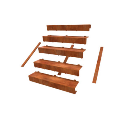 Geroba Trap cortenstaal 7 tredes 119 cm hoog