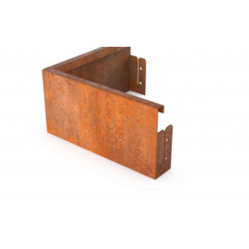 Geroba Cortenstaal kantopsluiting gezet buitenhoek | 30x30x29 cm 2 mm