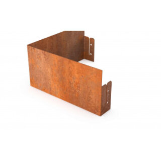 Geroba Cortenstaal kantopsluiting vlak buitenhoek | 30x30x15 cm 2 mm