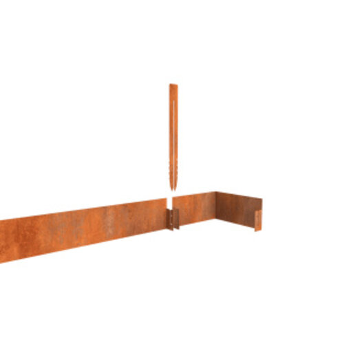 Geroba Kantopsluiting cortenstaal vlak buitenhoek | 30x30x29 cm   2 mm