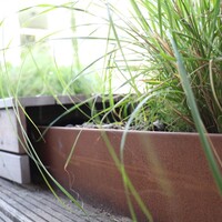 Geroba Kantopsluiting cortenstaal vlak buitenhoek | 30x30x29 cm   2 mm