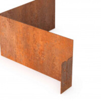 Geroba Cortenstaal kantopsluiting vlak binnenhoek | 30x30x15 cm 2 mm