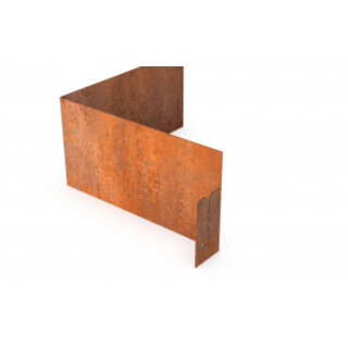 Geroba Cortenstaal kantopsluiting vlak binnenhoek | 30x30x15 cm 2 mm