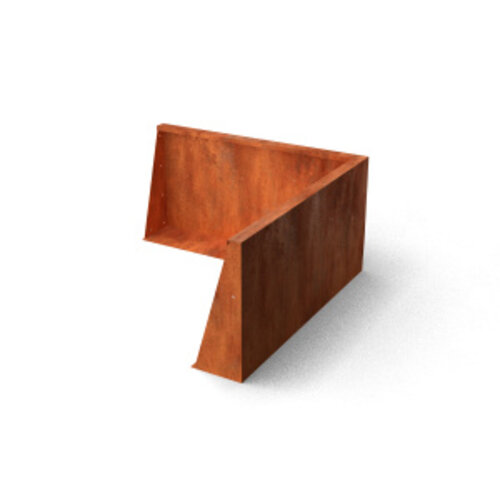 Geroba Keerwand cortenstaal buitenhoek | 50x15x50 cm