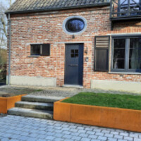 Geroba Keerwand cortenstaal buitenhoek | 50x20x75 cm