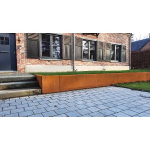 Geroba Keerwand cortenstaal buitenhoek | 50x20x75 cm