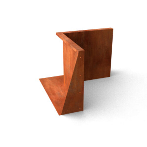 Geroba Keerwand cortenstaal binnenhoek | 100x15x50 cm