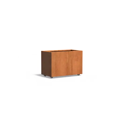 Adezz Cortenstaal plantenbak 90x50x60 cm  - Met wielen