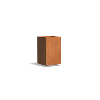 Adezz Cortenstaal plantenbak 50x50x80 cm  - Met wielen