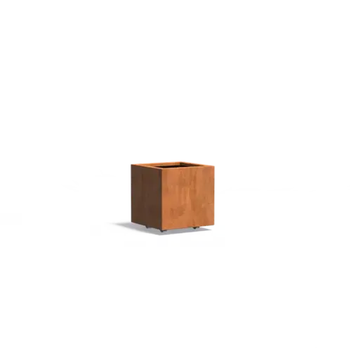 Adezz Cortenstaal plantenbak 50x50x50 cm  - Met wielen