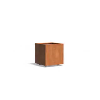Adezz Cortenstaal plantenbak 60x60x60 cm  - Met wielen
