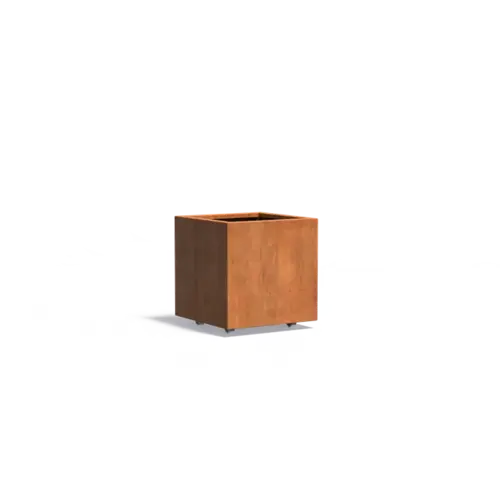 Adezz Cortenstaal plantenbak 60x60x60 cm  - Met wielen