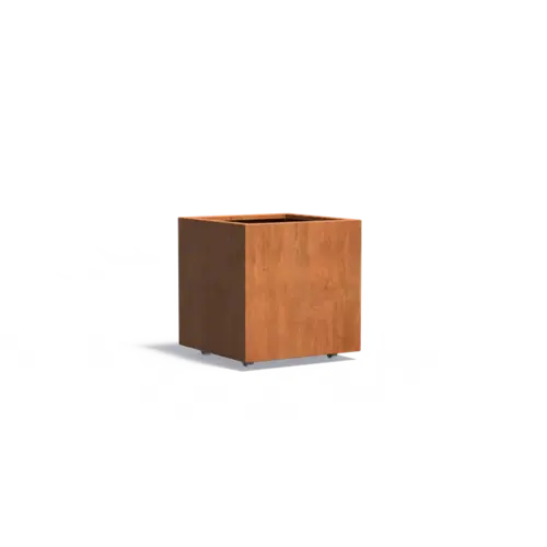 Adezz Cortenstaal plantenbak 70x70x70 cm  - Met wielen