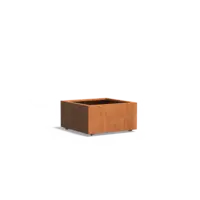 Adezz Cortenstaal plantenbak 80x80x40 cm - Met wielen