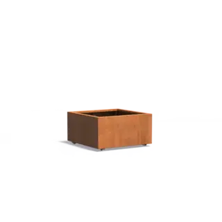 Adezz Cortenstaal plantenbak 80x80x40 cm  - Met wielen