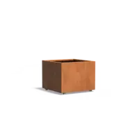 Adezz Cortenstaal plantenbak 80x80x60 cm  - Met wielen