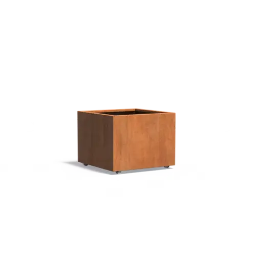 Adezz Cortenstaal plantenbak 80x80x60 cm  - Met wielen