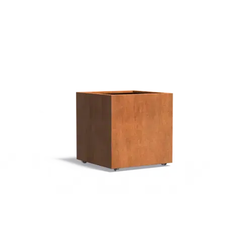 Adezz Cortenstaal plantenbak 80x80x80 cm  - Met wielen