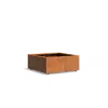 Cortenstaal plantenbak 100x100x40 cm  - Met wielen