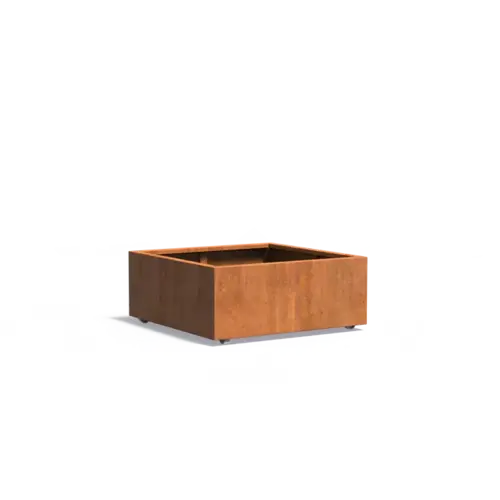 Adezz Cortenstaal plantenbak 100x100x40 cm  - Met wielen