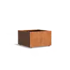 Cortenstaal plantenbak100x100x60 cm  - Met wielen