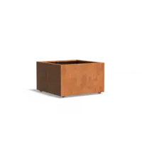 Adezz Cortenstaal plantenbak100x100x60 cm - Met wielen