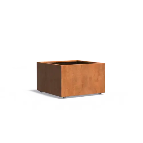 Adezz Cortenstaal plantenbak100x100x60 cm - Met wielen