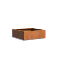Adezz Cortenstaal plantenbak 120x120x40 cm  - Met wielen