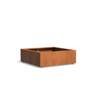 Adezz Cortenstaal plantenbak 120x120x40 cm  - Met wielen