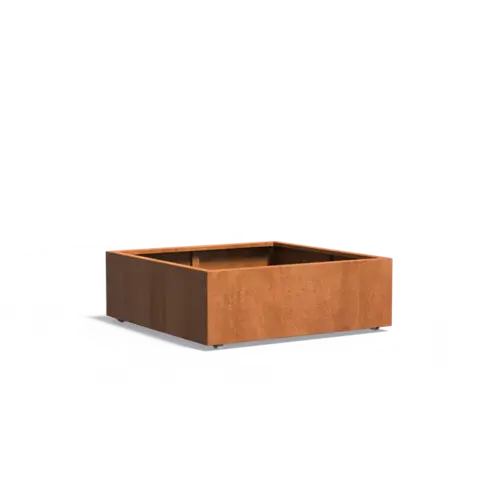 Adezz Cortenstaal plantenbak 120x120x40 cm  - Met wielen
