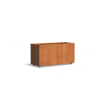 Adezz Cortenstaal plantenbak 120x50x60 cm  - Met wielen