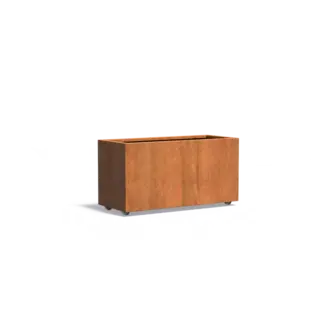 Adezz Cortenstaal plantenbak 120x50x60 cm  - Met wielen