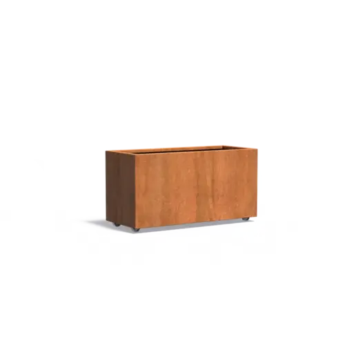 Adezz Cortenstaal plantenbak 120x50x60 cm  - Met wielen