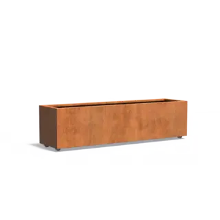 Adezz Cortenstaal plantenbak 200x50x50 cm  - Met wielen
