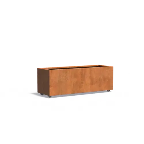 Adezz Cortenstaal plantenbak 150x50x50 cm  - Met wielen